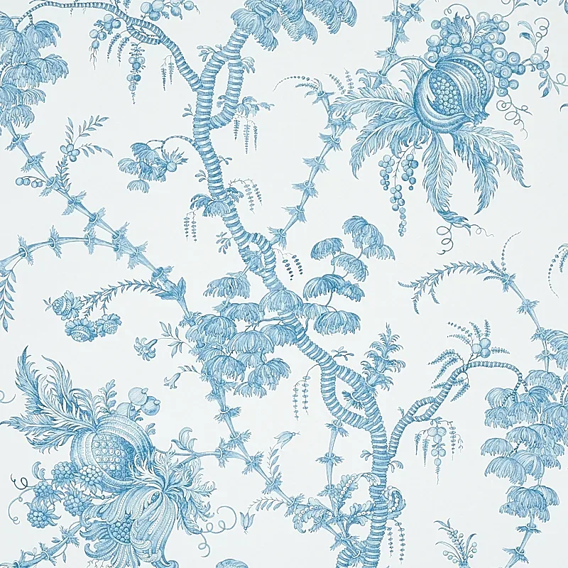 SAN CRISTOBAL TOILE PEACOCK Schumacher Wallpaper wallpaper - SKU 5010620