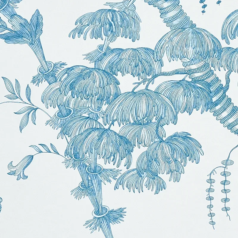 SAN CRISTOBAL TOILE - PEACOCK Schumacher Wallpaper | Wallpap SAN CRISTOBAL TOILE PEACOCK Schumacher Wallpaper wallpaper - SKU 5010620