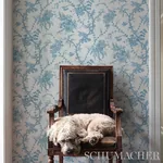 SAN CRISTOBAL TOILE - PEACOCK Schumacher Wallpaper | Wallpap SAN CRISTOBAL TOILE PEACOCK Schumacher Wallpaper wallpaper - SKU 5010620
