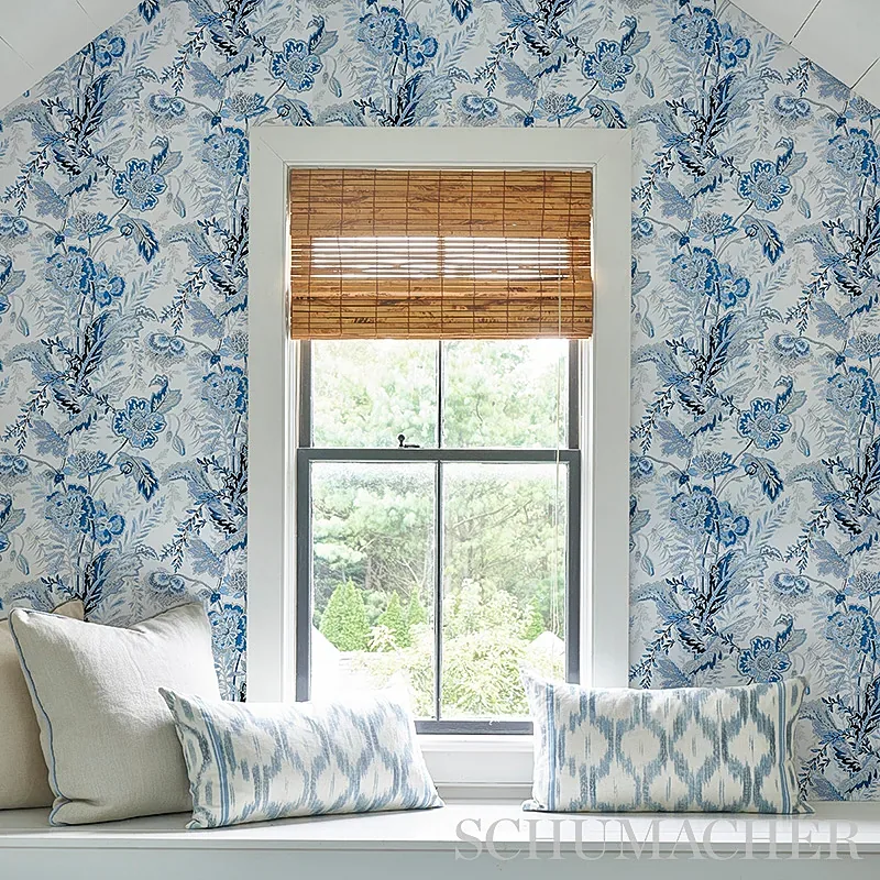 SANDOWAY VINE DELFT Schumacher Wallpaper wallpaper - SKU 5011611