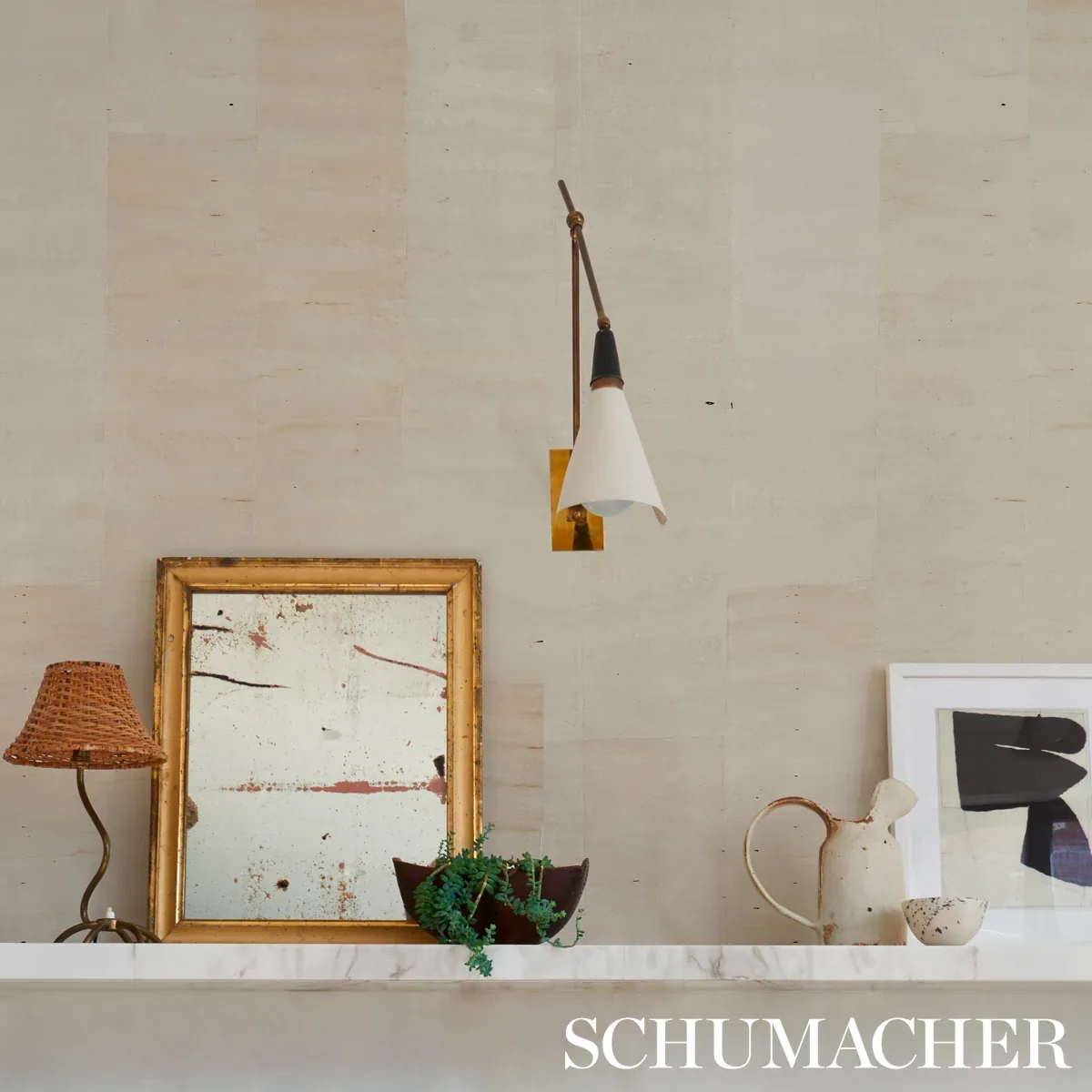 SANO MOSAIC WHITE Schumacher Wallpaper wallpaper - SKU 5012950