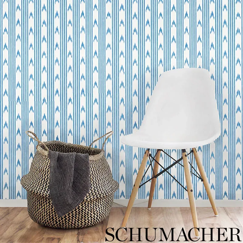 SANTA BARBARA IKAT - INDIGO Schumacher Wallpaper | Wallpaper SANTA BARBARA IKAT INDIGO Schumacher Wallpaper wallpaper - SKU 5009220