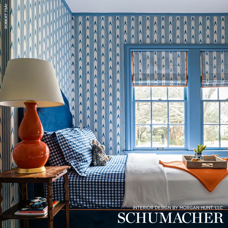 SANTA BARBARA IKAT - INDIGO Schumacher Wallpaper | Wallpaper SANTA BARBARA IKAT INDIGO Schumacher Wallpaper wallpaper - SKU 5009220