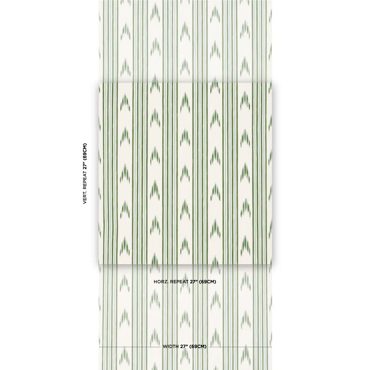 SANTA BARBARA IKAT LEAF GREEN Schumacher Wallpaper wallpaper - SKU 5009224