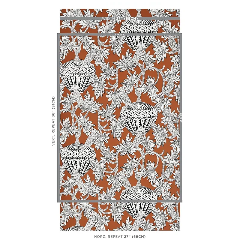SANTAREM CHOCOLATE Schumacher Wallpaper wallpaper - SKU 5012822