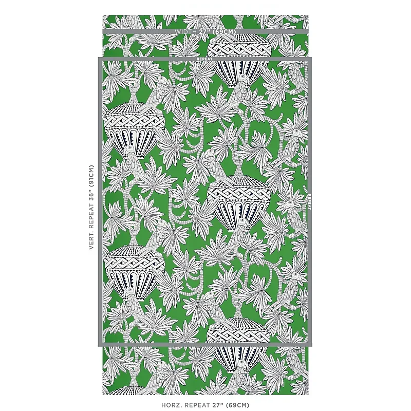 SANTAREM GREEN Schumacher Wallpaper wallpaper - SKU 5012821