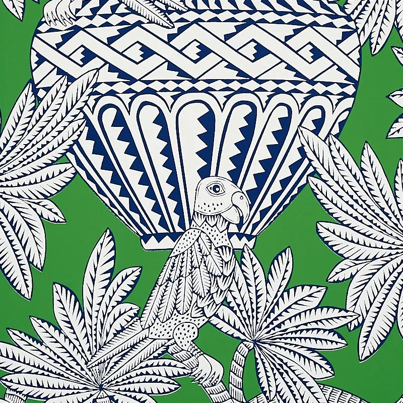 SANTAREM - GREEN Schumacher Wallpaper | Wallpaper Twins SANTAREM GREEN Schumacher Wallpaper wallpaper - SKU 5012821