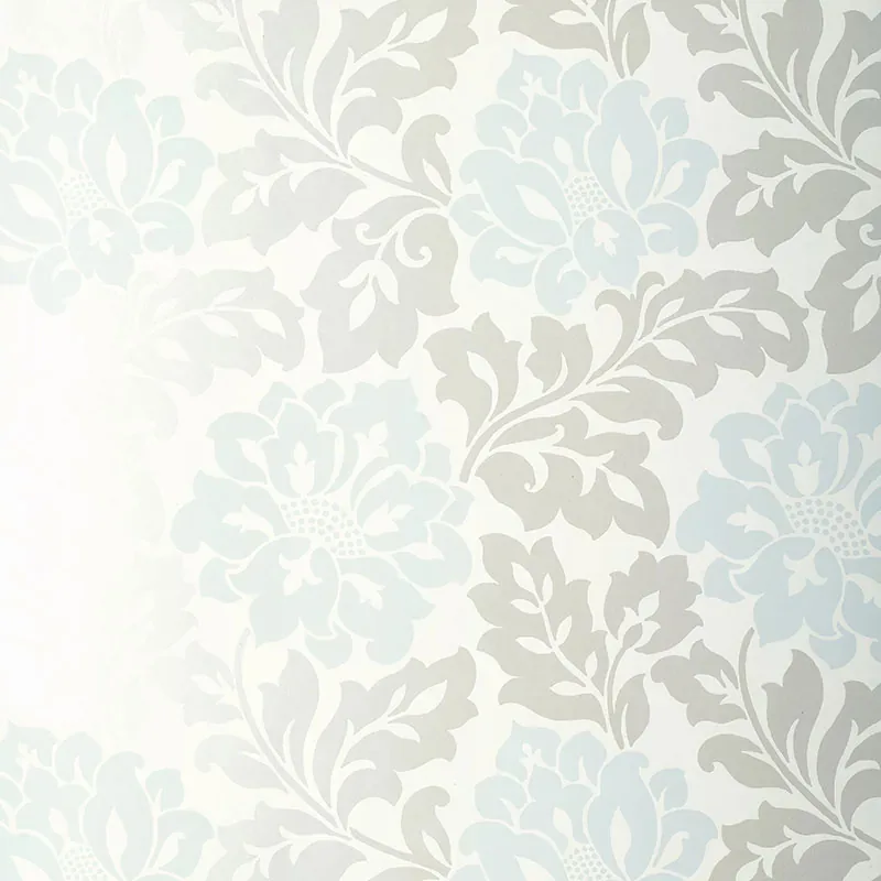 SARACENO DAMASK AQUAMARINE Schumacher Wallpaper wallpaper - SKU 5003631