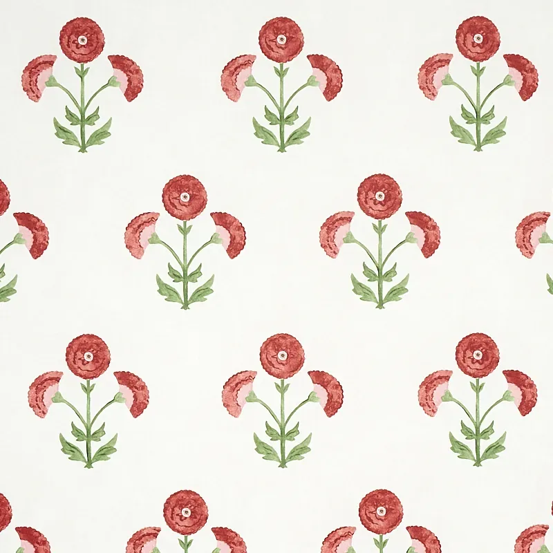 SARANDA FLOWER CARDINAL Schumacher Wallpaper wallpaper - SKU 5012410