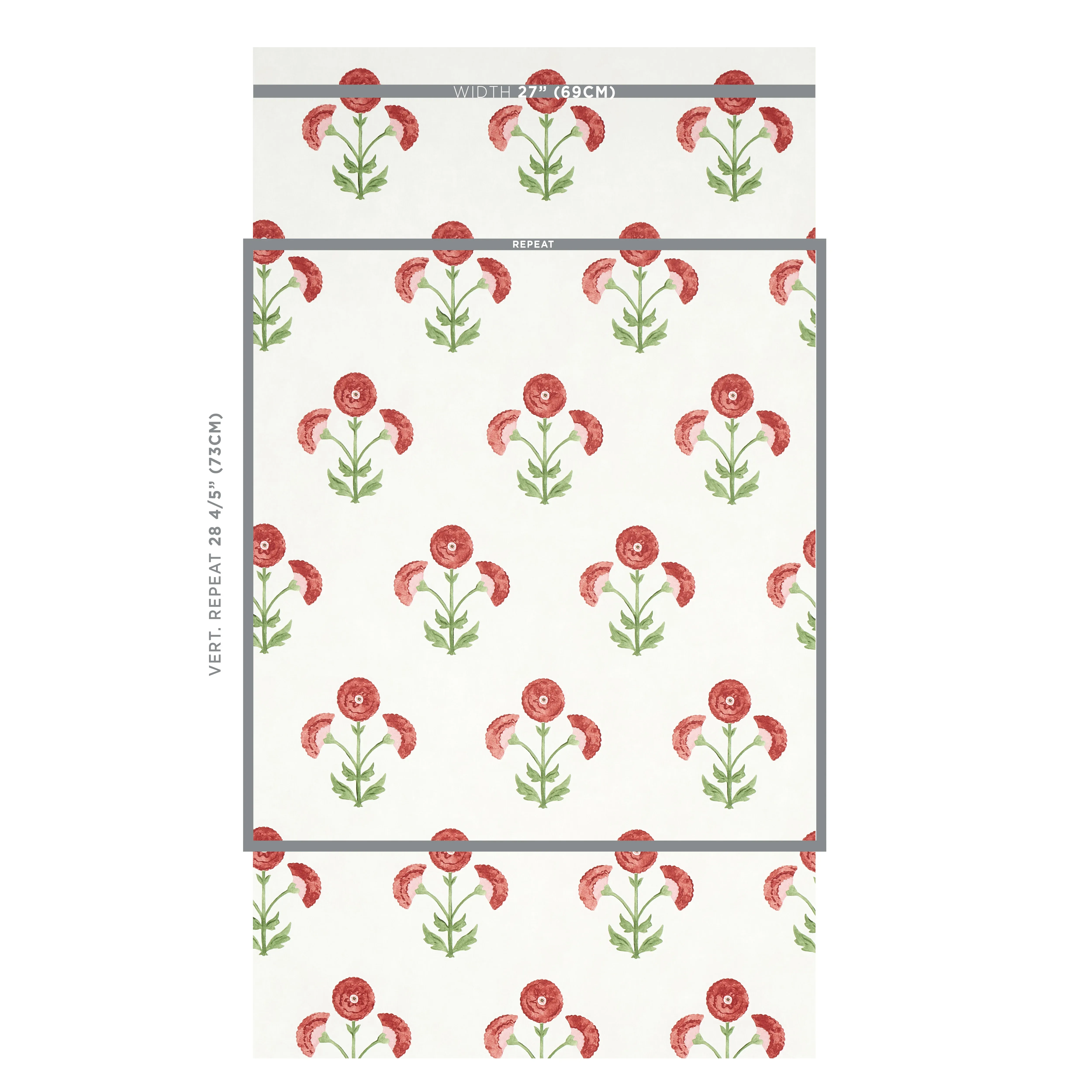 SARANDA FLOWER CARDINAL Schumacher Wallpaper wallpaper - SKU 5012410