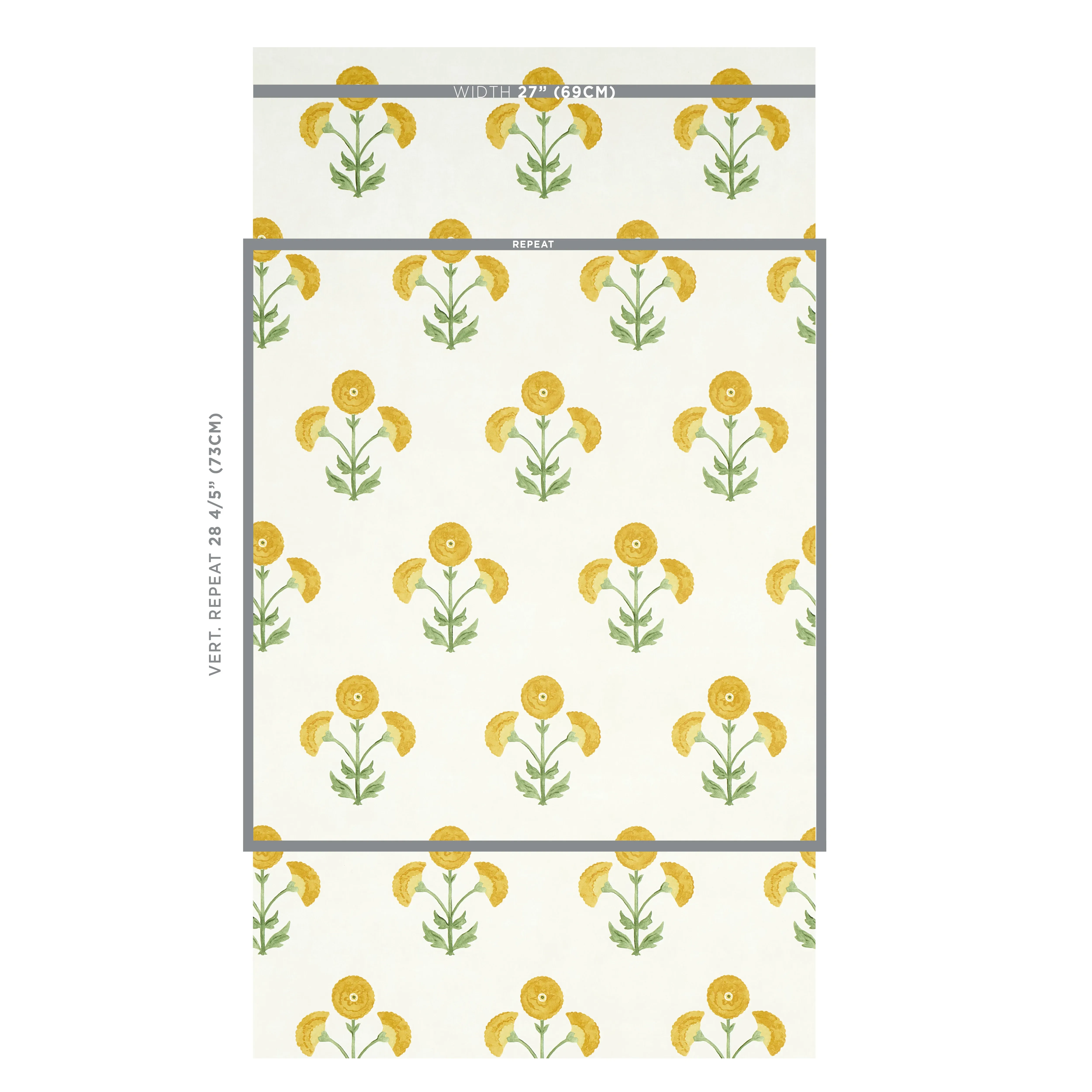 SARANDA FLOWER - MARIGOLD Schumacher Wallpaper | Wallpaper T SARANDA FLOWER MARIGOLD Schumacher Wallpaper wallpaper - SKU 5012411