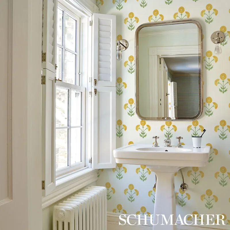 SARANDA FLOWER - MARIGOLD Schumacher Wallpaper | Wallpaper T SARANDA FLOWER MARIGOLD Schumacher Wallpaper wallpaper - SKU 5012411