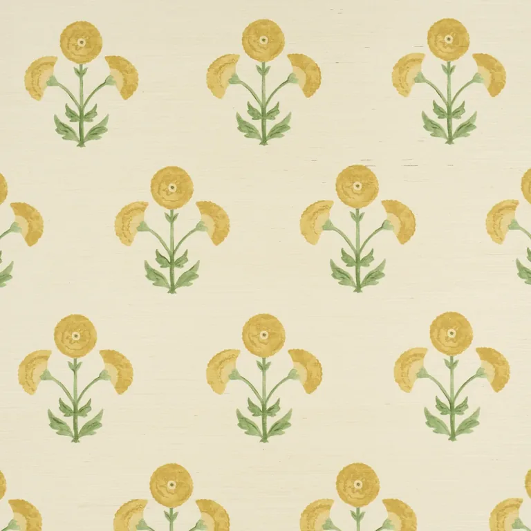 Schumacher SARANDA FLOWER SISAL wallpaper