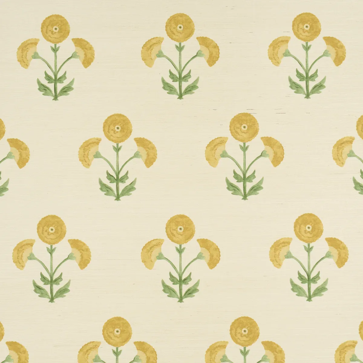 SARANDA FLOWER SISAL - MARIGOLD Schumacher Wallpaper | Wallp SARANDA FLOWER SISAL MARIGOLD Schumacher Wallpaper wallpaper - SKU 5016670