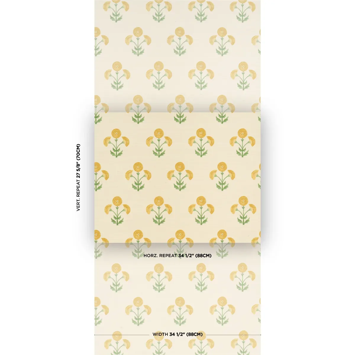 SARANDA FLOWER SISAL - MARIGOLD Schumacher Wallpaper | Wallp SARANDA FLOWER SISAL MARIGOLD Schumacher Wallpaper wallpaper - SKU 5016670