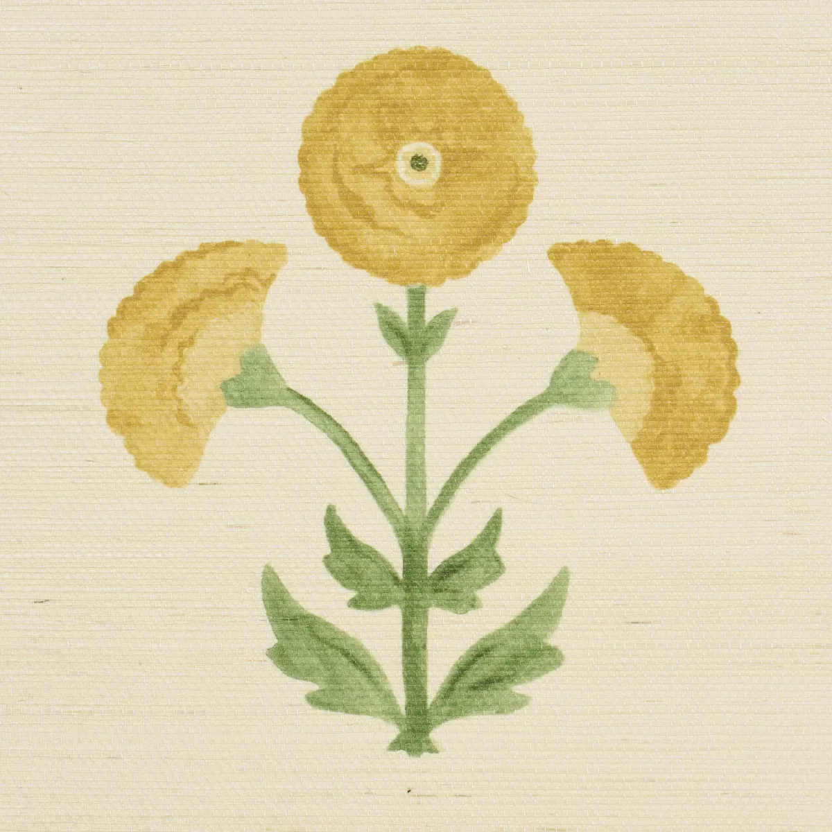 SARANDA FLOWER SISAL - MARIGOLD Schumacher Wallpaper | Wallp SARANDA FLOWER SISAL MARIGOLD Schumacher Wallpaper wallpaper - SKU 5016670