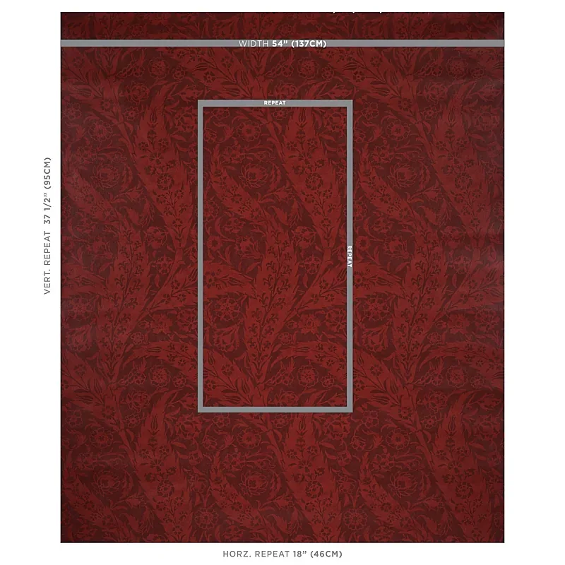 SAZ PAISLEY - BURGUNDY Schumacher Wallpaper | Wallpaper Twin SAZ PAISLEY BURGUNDY Schumacher Wallpaper wallpaper - SKU 5012902