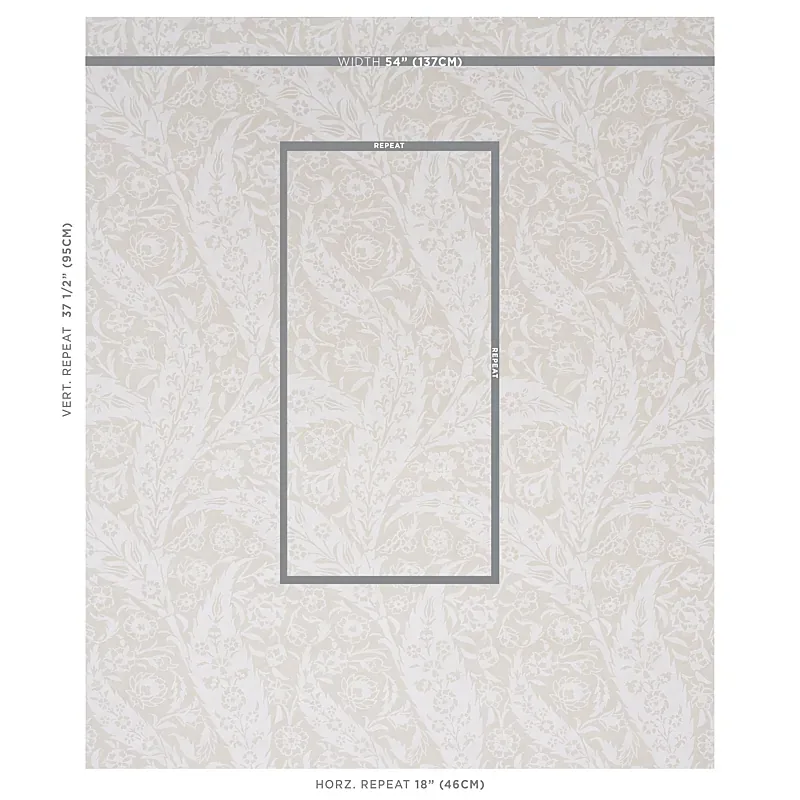 SAZ PAISLEY IVORY Schumacher Wallpaper wallpaper - SKU 5012901