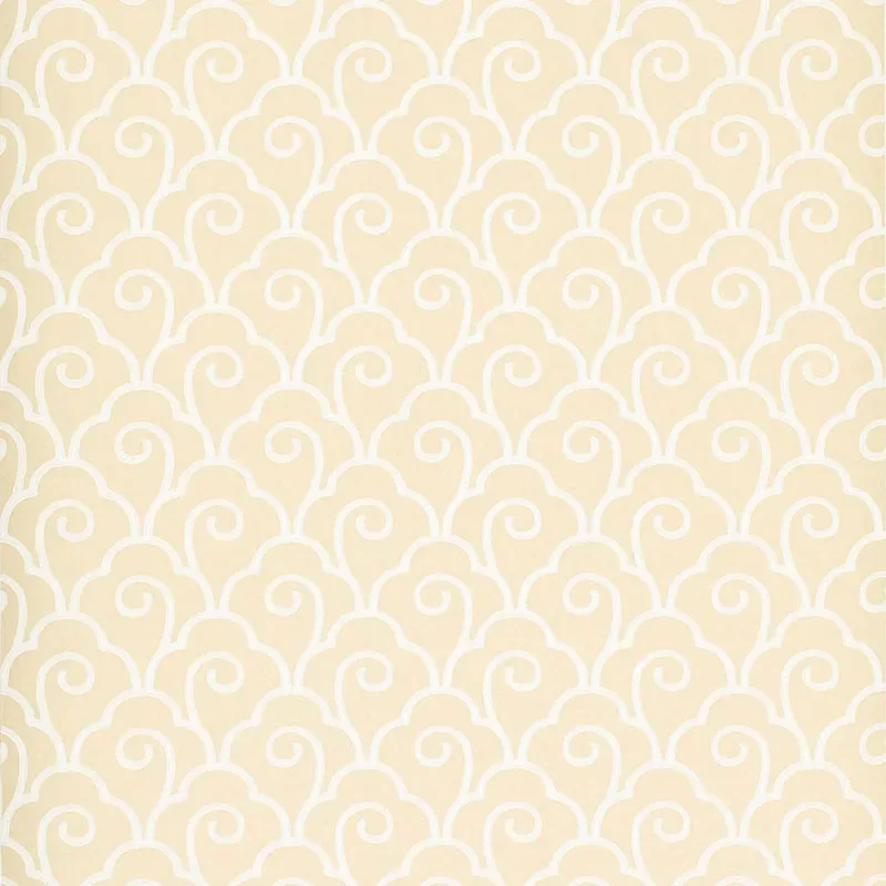 SCALLOP FILIGREE CREAM Schumacher Wallpaper wallpaper - SKU 5001050
