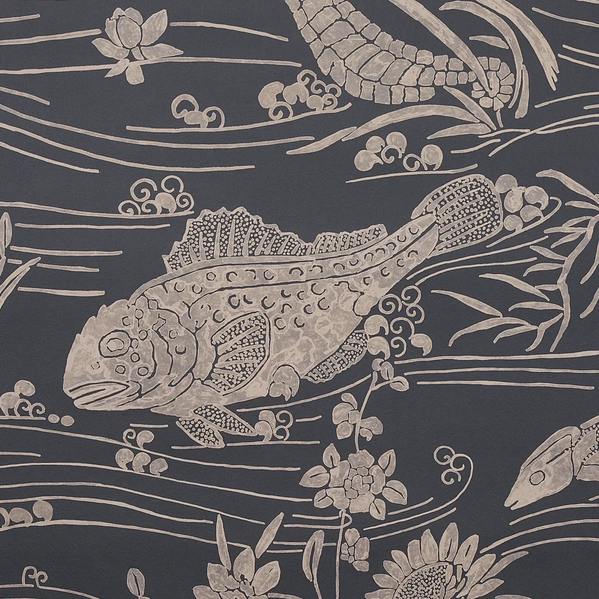SEA GARDEN CHARCOAL Schumacher Wallpaper wallpaper - SKU 5013281