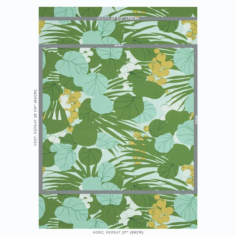 SEA GRAPES PALM Schumacher Wallpaper wallpaper - SKU 5011730
