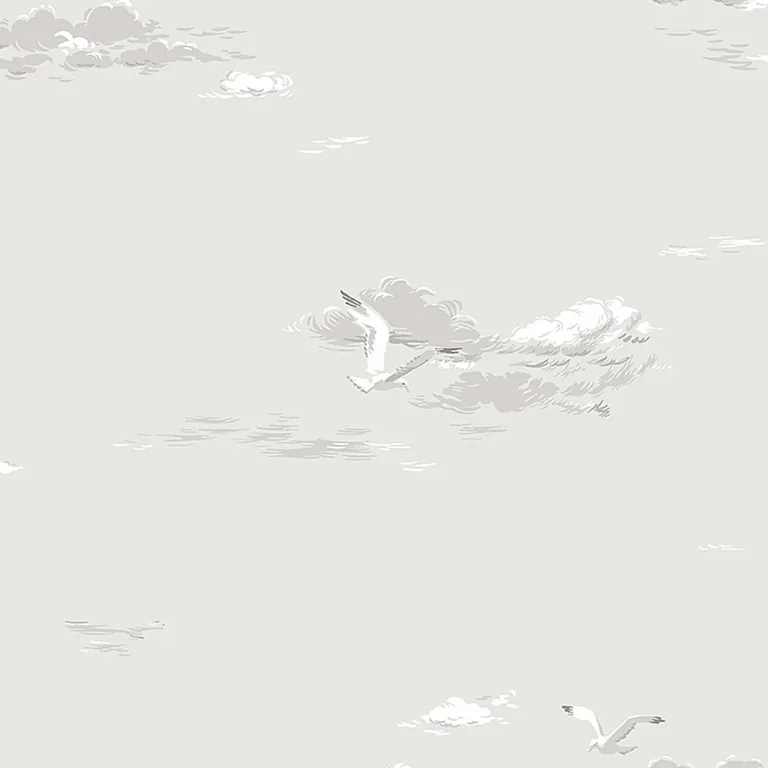 Schumacher SEAGULLS wallpaper, color GREY, SKU 8857
