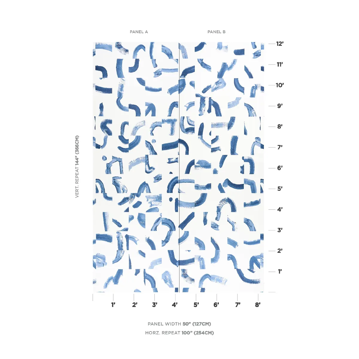 SEPIESSA PANEL SET BLUE Schumacher Wallpaper wallpaper - SKU 5009494
