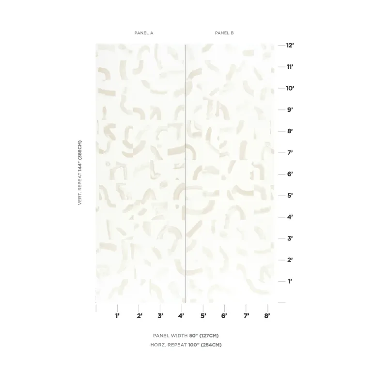 Schumacher SEPIESSA PANEL SET wallpaper, color NEUTRAL, SKU 5009492