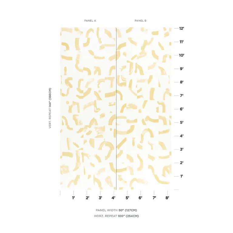 Schumacher SEPIESSA PANEL SET wallpaper, color YELLOW, SKU 5009493