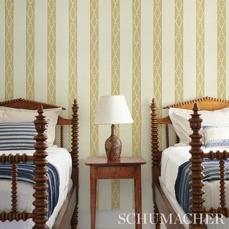 SEQUOIA STRIPE SISAL OCHRE Schumacher Wallpaper wallpaper - SKU 5011811