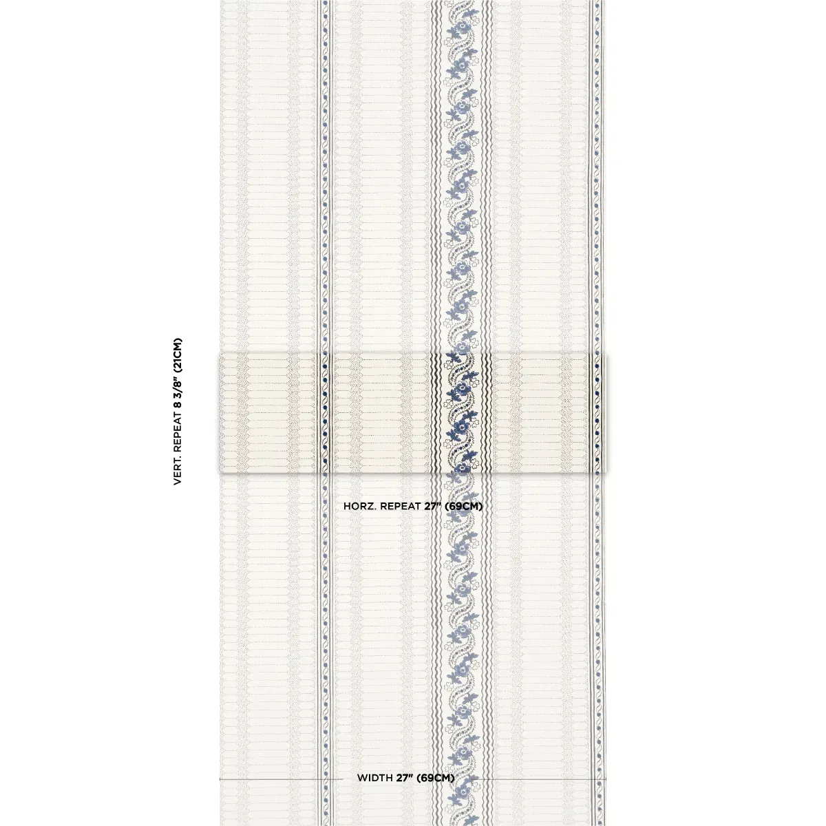 SERENA STRIPE BLUE Schumacher Wallpaper wallpaper - SKU 5015930