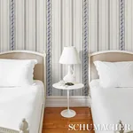 SERENA STRIPE BLUE Schumacher Wallpaper wallpaper - SKU 5015930