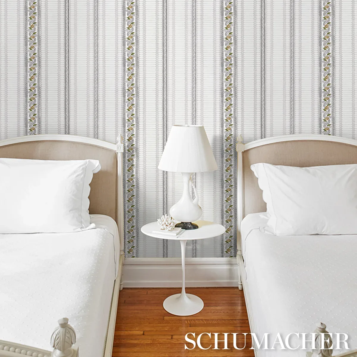 SERENA STRIPE OCHRE Schumacher Wallpaper wallpaper - SKU 5015931