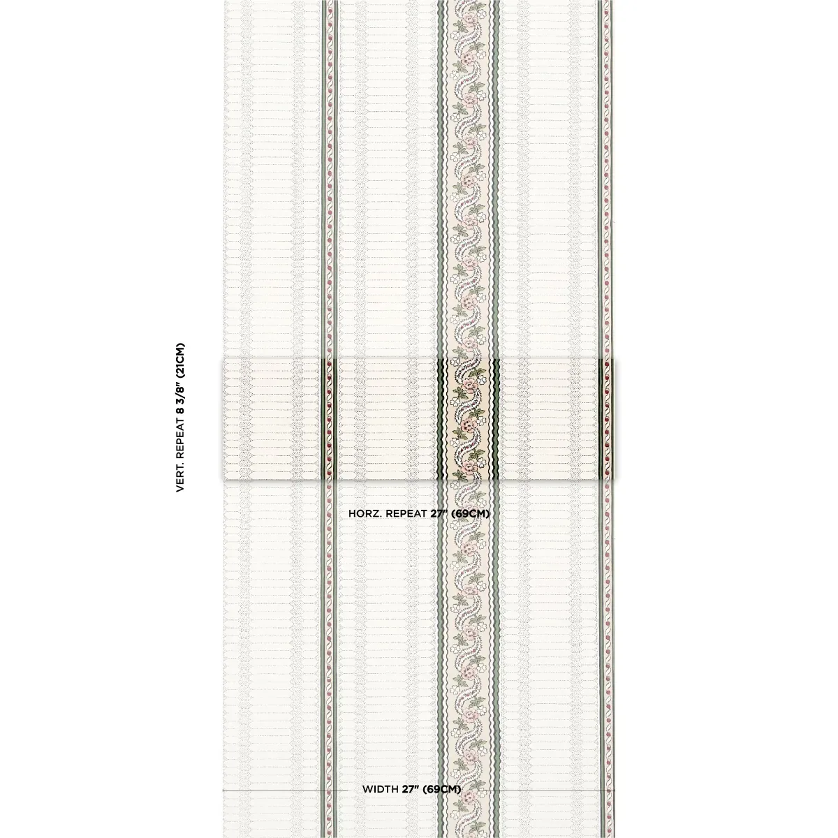SERENA STRIPE ROSE Schumacher Wallpaper wallpaper - SKU 5015932