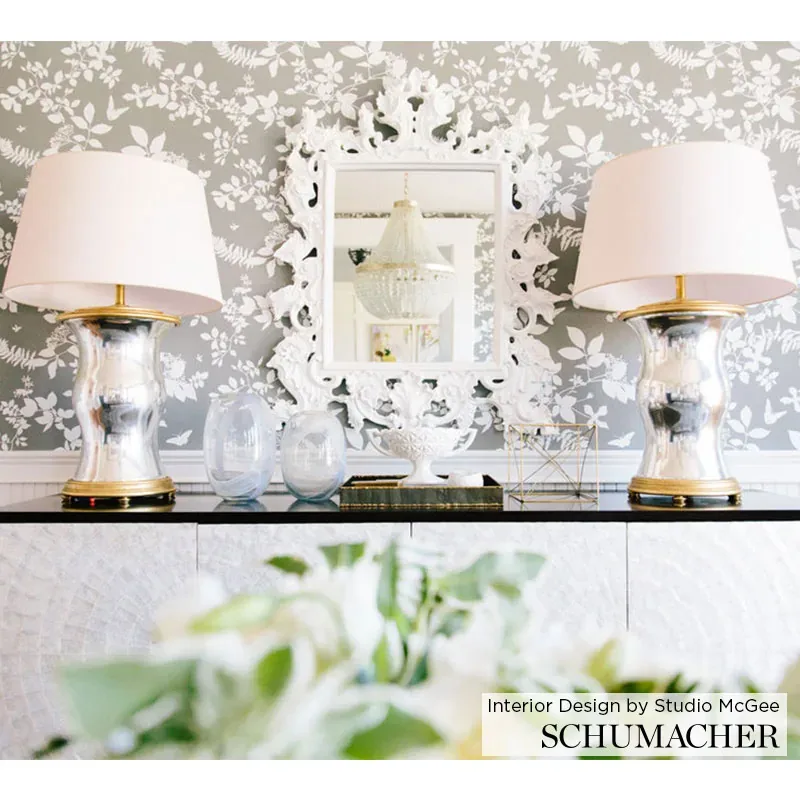 Schumacher SHADOW VINE - CHARCOAL Wallpaper | Buy Online Schumacher SHADOW VINE wallpaper, color CHARCOAL, SKU 5005103