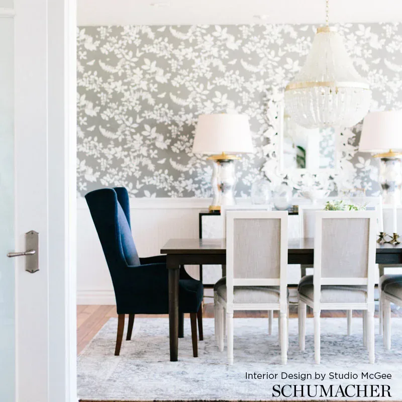Schumacher SHADOW VINE - CHARCOAL Wallpaper | Buy Online Schumacher SHADOW VINE wallpaper, color CHARCOAL, SKU 5005103