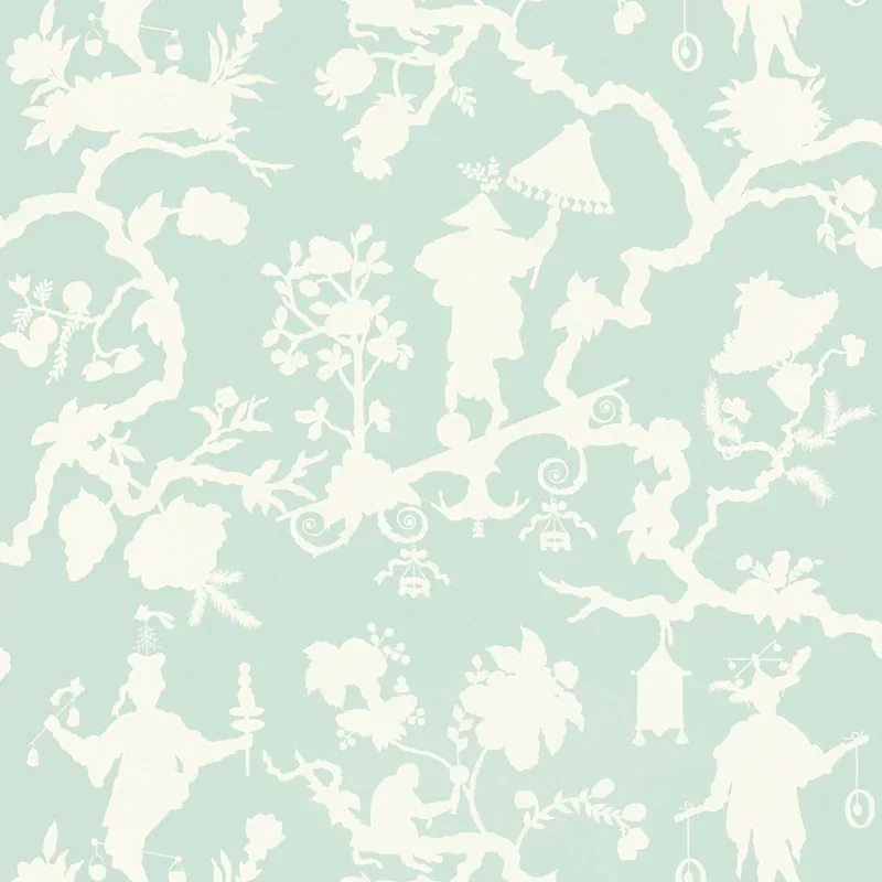 SHANTUNG SILHOUETTE PRINT MINERAL Schumacher Wallpaper wallpaper - SKU 5005153