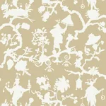 SHANTUNG SILHOUETTE PRINT - SAND Schumacher Wallpaper | Wall SHANTUNG SILHOUETTE PRINT SAND Schumacher Wallpaper wallpaper - SKU 5005150