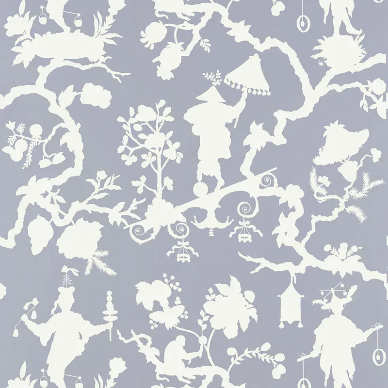 SHANTUNG SILHOUETTE PRINT WISTERIA Schumacher Wallpaper wallpaper - SKU 5005152