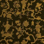 SHANTUNG SILHOUETTE SISAL GOLD ON JET Schumacher Wallpaper wallpaper - SKU 5008254