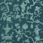 SHANTUNG SILHOUETTE SISAL PEACOCK Schumacher Wallpaper wallpaper - SKU 5008253