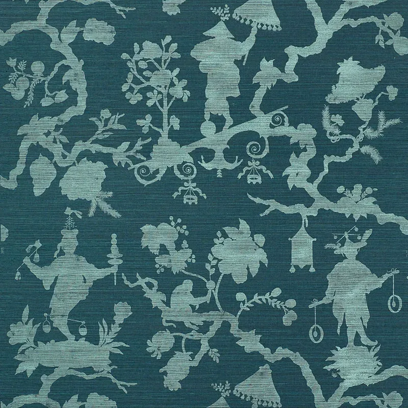 5008253 | SHANTUNG SILHOUETTE SISAL – PEACOCK