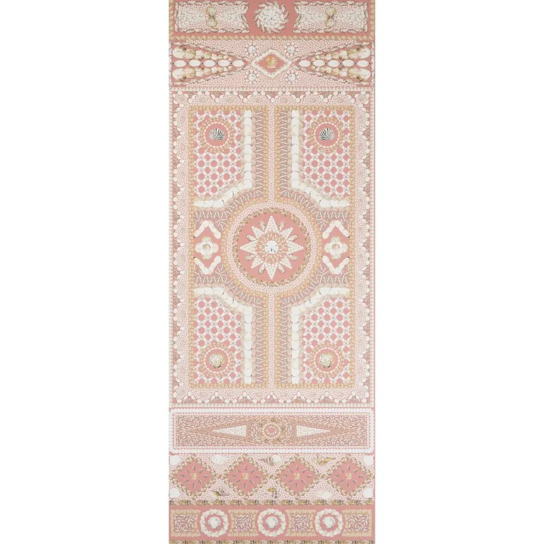 Schumacher SHELL GROTTO PANEL A wallpaper, color CORAL, SKU 5015166