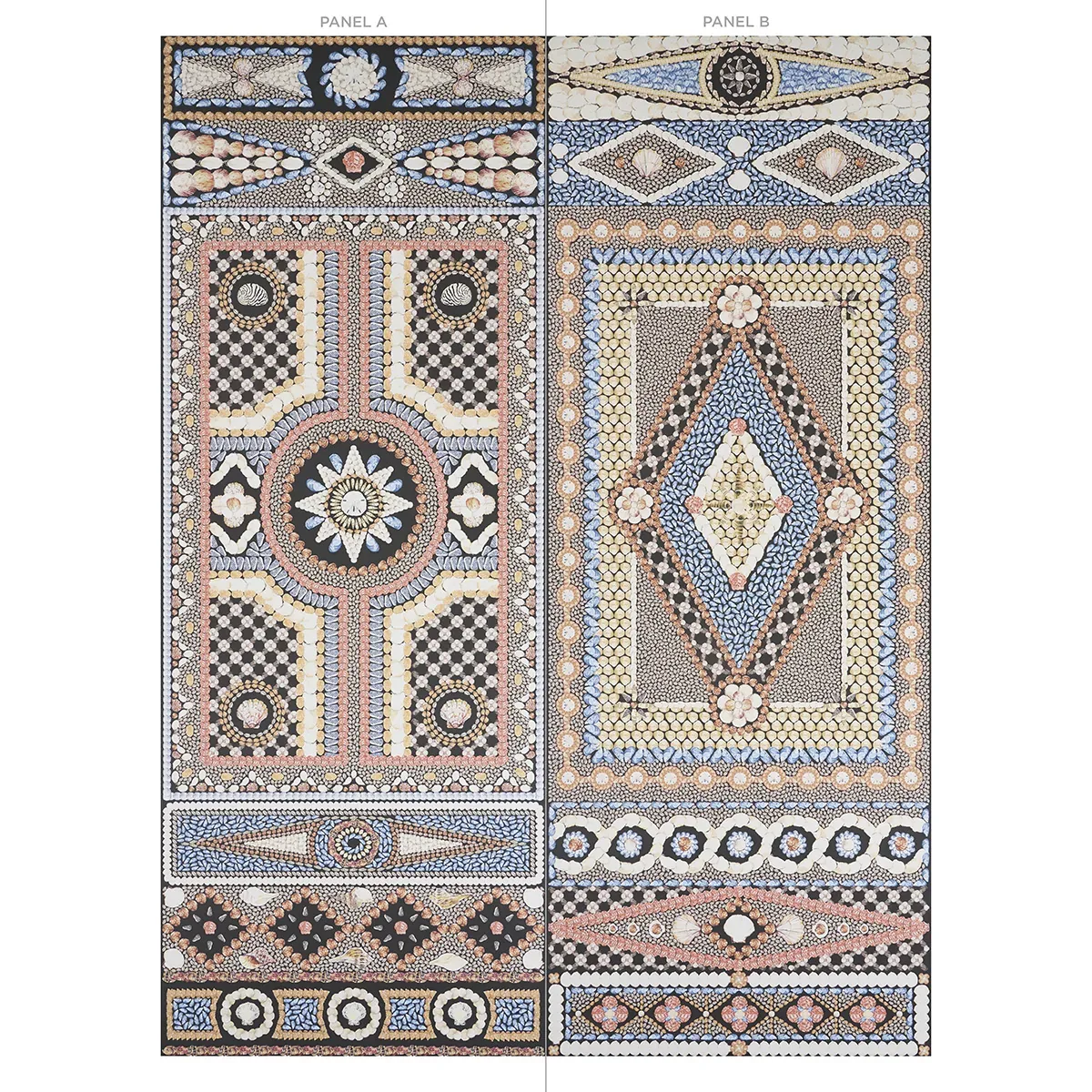 SHELL GROTTO PANEL A ONYX MULTI Schumacher Wallpaper wallpaper - SKU 5015160