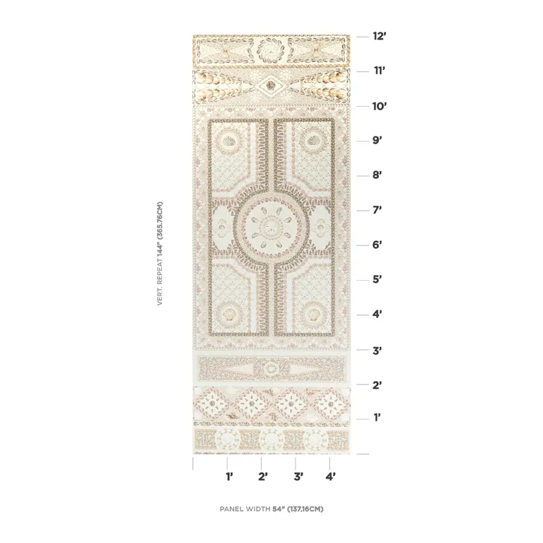 Schumacher SHELL GROTTO PANEL A wallpaper, color SAND, SKU 5015161