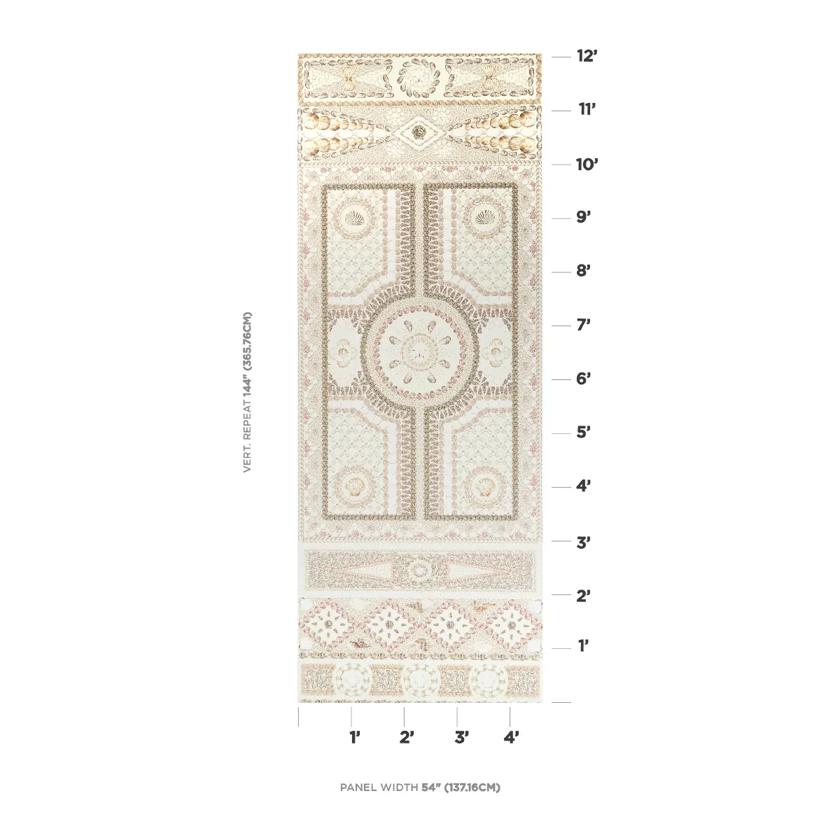 SHELL GROTTO PANEL A SAND Schumacher Wallpaper wallpaper - SKU 5015161