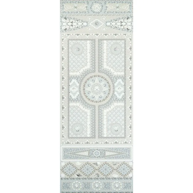 Schumacher SHELL GROTTO PANEL A wallpaper, color SEAFOAM, SKU 5015164