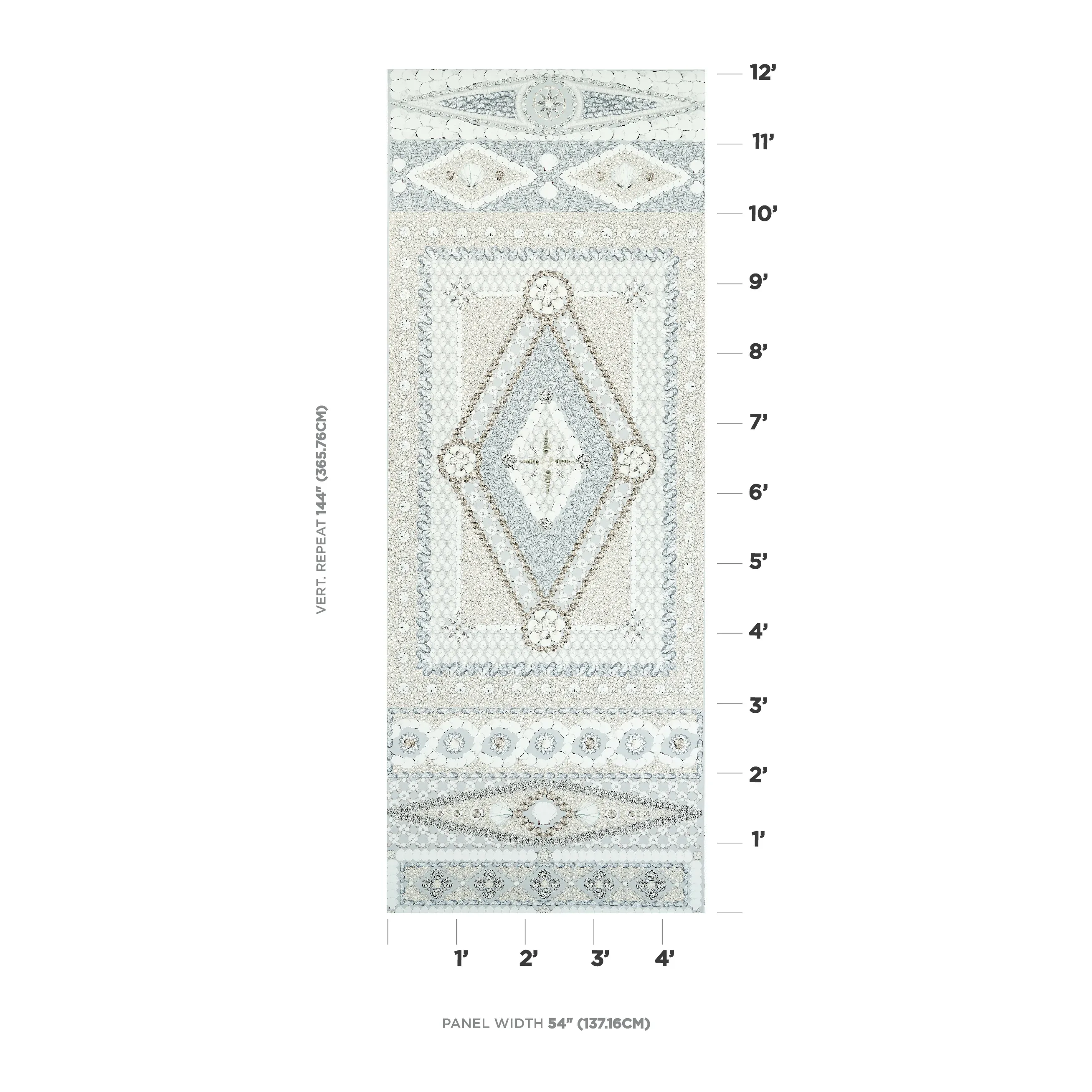 SHELL GROTTO PANEL A SEAFOAM Schumacher Wallpaper wallpaper - SKU 5015164