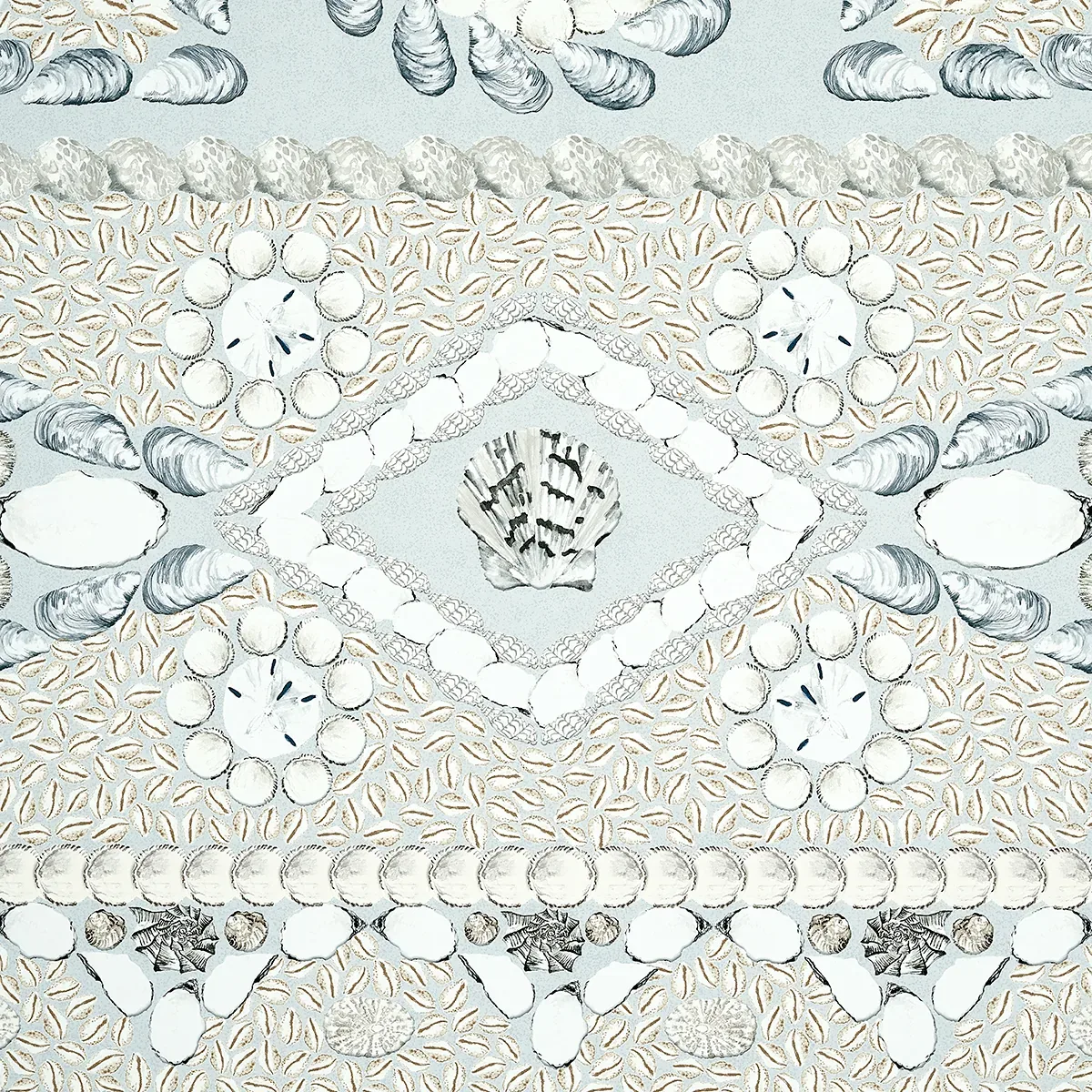 SHELL GROTTO PANEL A SEAFOAM Schumacher Wallpaper wallpaper - SKU 5015164
