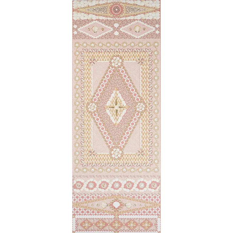 Schumacher SHELL GROTTO PANEL B wallpaper, color CORAL, SKU 5015167